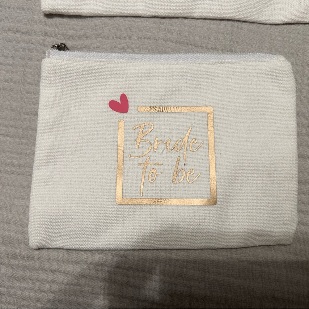 Bride get ready bundle (make up bags, hair band and faux silk bride robe)